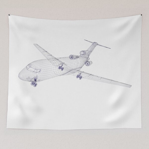 Item preview, Blue wireframed aircraft model designed and sold by carlotoffolo.