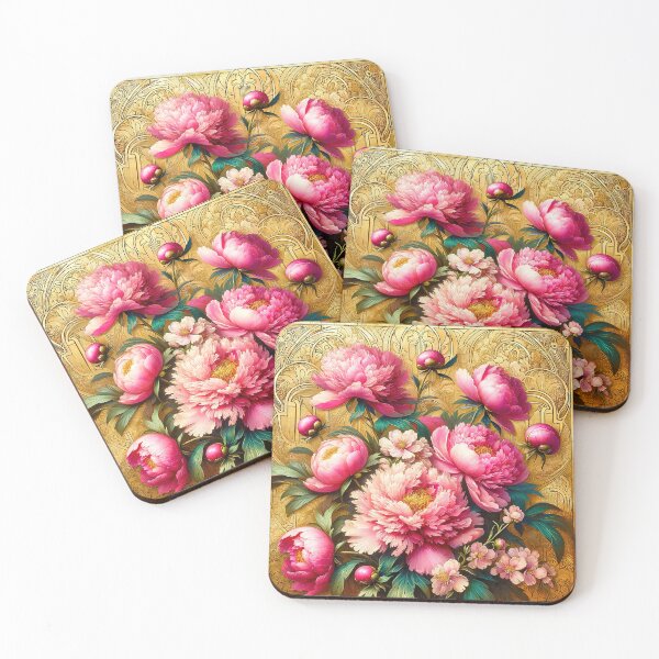 Item preview, Alphonse Mucha Pink Peonies designed and sold by maniacfitness.