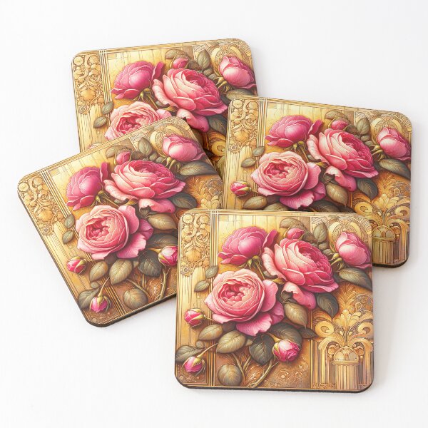 Item preview, Alphonse Mucha Pink Roses designed and sold by maniacfitness.