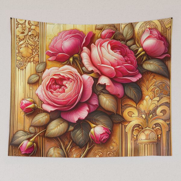 Item preview, Alphonse Mucha Pink Roses designed and sold by maniacfitness.