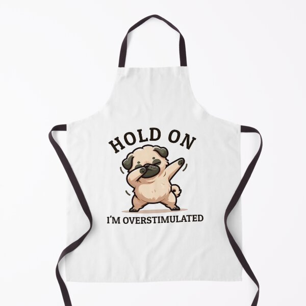 Item preview, Hold On I'm Overstimulated, Retro Pug Funny Dog , Meme designed and sold by svarupa.