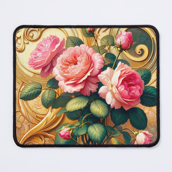 Item preview, Alphonse Mucha Pink Flowers designed and sold by maniacfitness.