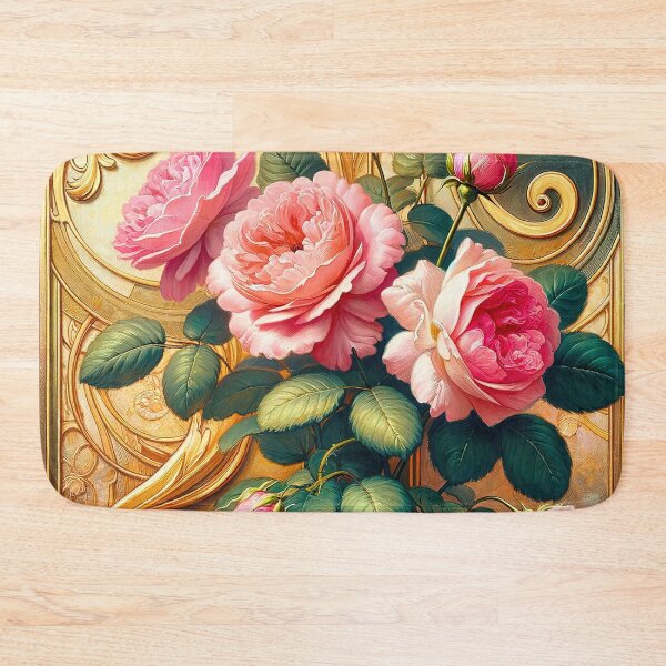 Item preview, Alphonse Mucha Pink Flowers designed and sold by maniacfitness.