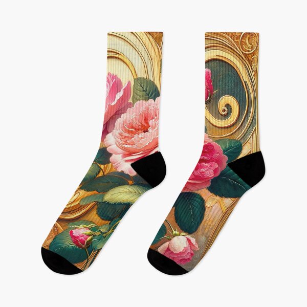 Item preview, Alphonse Mucha Pink Flowers designed and sold by maniacfitness.