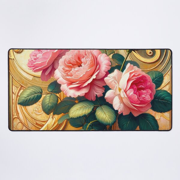Item preview, Alphonse Mucha Pink Flowers designed and sold by maniacfitness.