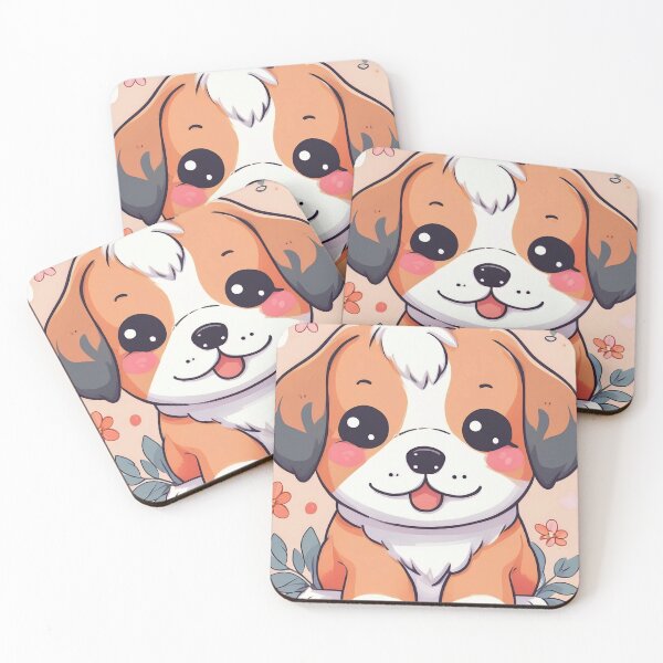 Item preview, “Charming Puppy with Floral Background - Cute Animal Illustration” designed and sold by EidansEmpire.