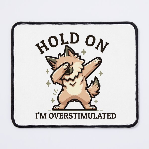Item preview, Hold On I'm Overstimulated, Retro German Shepherd Funny Dog , Meme designed and sold by svarupa.