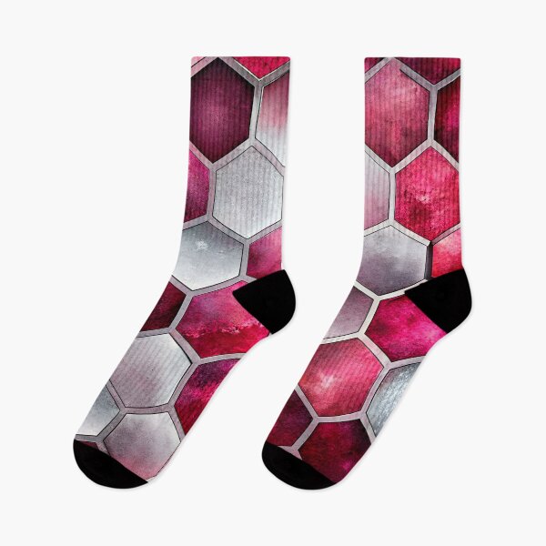 Item preview, PATTERN 022- SILVER AND BURGUNDY HONEYCOMB HEXAGON- Gift items and personal use / Honeycomb,  Silver, Burgundy, Wine, Pattern, Grey, Abstract, Watercolor, Art designed and sold by LumDesignArt.
