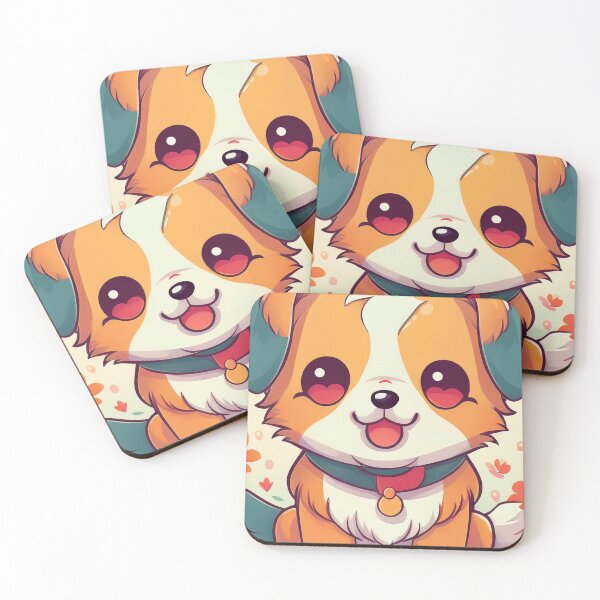 Item preview, “Heart-Eyed Puppy: Adorable Cartoon Canine with Floral Accents” designed and sold by EidansEmpire.