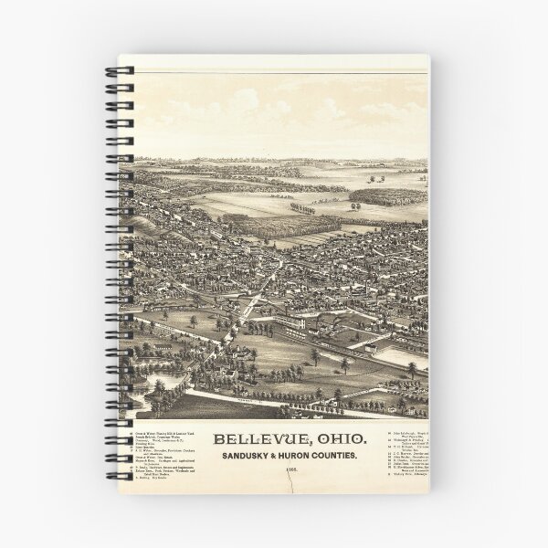 Item preview, Aerial View of Bellevue Ohio Sandusky & Huron counties (1888) designed and sold by allhistory.