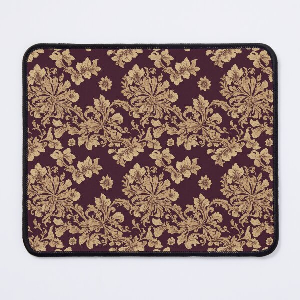 Item preview, Burgundy and Gold Floral Damask Pattern designed and sold by FlowerMeFlorals.