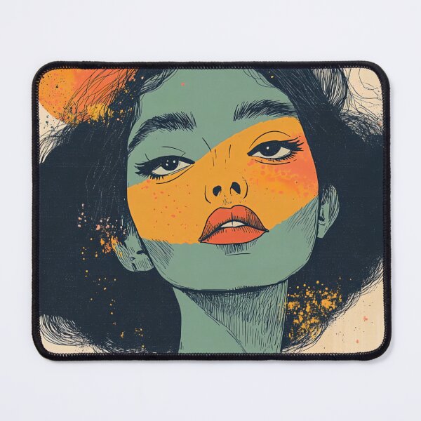 Item preview, Portrait woman with sun, collage style designed and sold by NordicArtPrint.