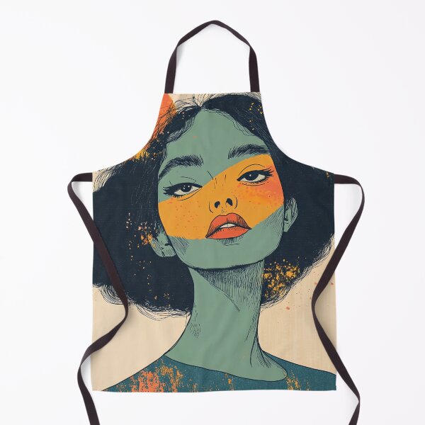 Item preview, Portrait woman with sun, collage style designed and sold by NordicArtPrint.