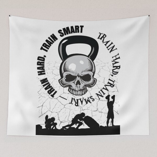 Item preview, Train hard, train smart. Kettle ball skull with workout logo. designed and sold by claireseyeview.