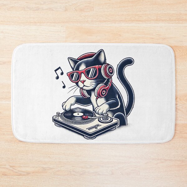 Item preview, Cool Cat DJ Mixing on Turntables designed and sold by Pattamo1.