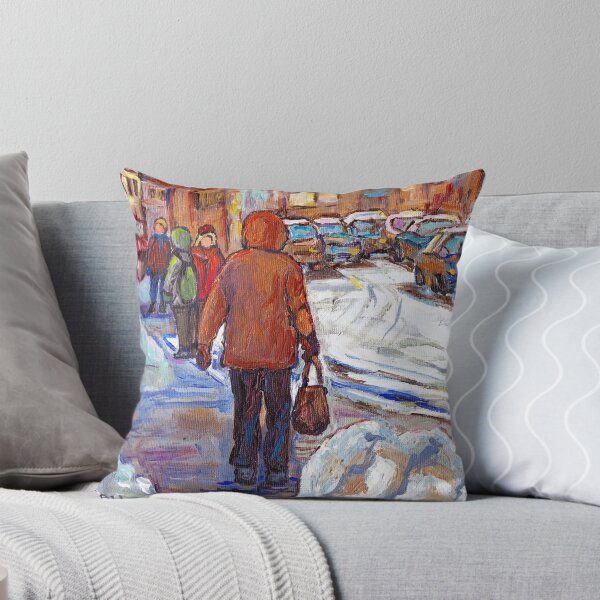 Item preview, PLATEAU MONT ROYAL ART RUE ST LAURENT WINTER STREET SCENE PAINTINGS FOR SALE C SPANDAU QUEBEC ART designed and sold by Carole  Spandau.