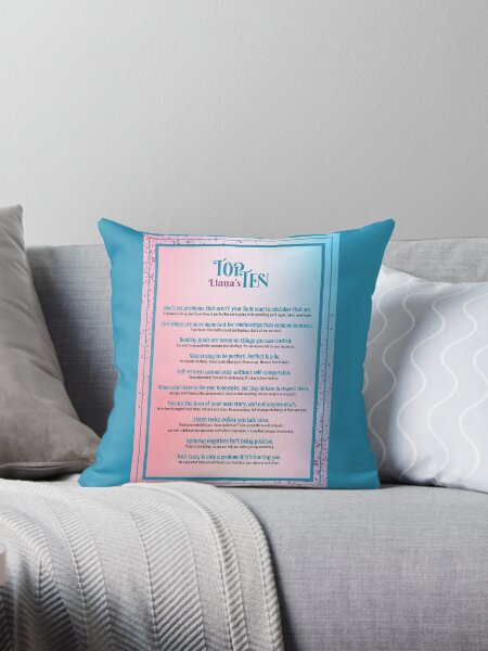 Liana's Top Ten Phrases Pink Throw Pillow