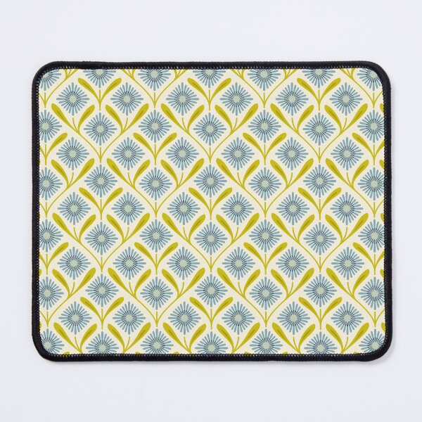 Item preview, KF 0300 E - Vintage Retro Daisy 70s Floral Pattern in Green Blue Cream designed and sold by KhakiFinch.