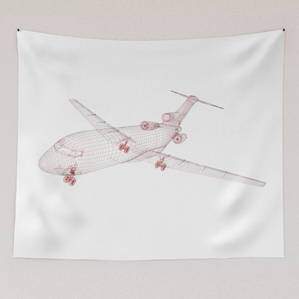Item preview, Red wireframed aircraft model designed and sold by carlotoffolo.