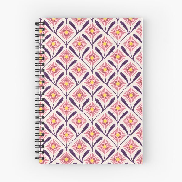 Item preview, KF 0300 D - Vintage Retro Daisy 70s Floral Pattern in Pink Purple Yellow designed and sold by KhakiFinch.