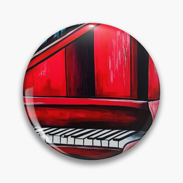 Item preview, Bright Red Piano Against Tall Blue Urban Skyscrapers - Bold Contrast and Modern Aesthetic AI Generated designed and sold by OlfactoART Studio.