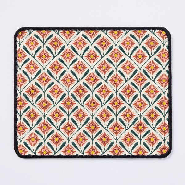 Item preview, KF 0300 B - Vintage Retro Daisy 70s Floral Pattern in Red Green Yellow designed and sold by KhakiFinch.