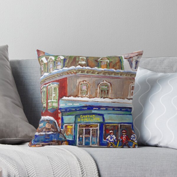 Item preview, WINTER STREETS MONTREAL ART CANADIAN HOCKEY SCENES C SPANDAU QUEBEC CORNER STORE MCGILL GHETTO designed and sold by Carole  Spandau.