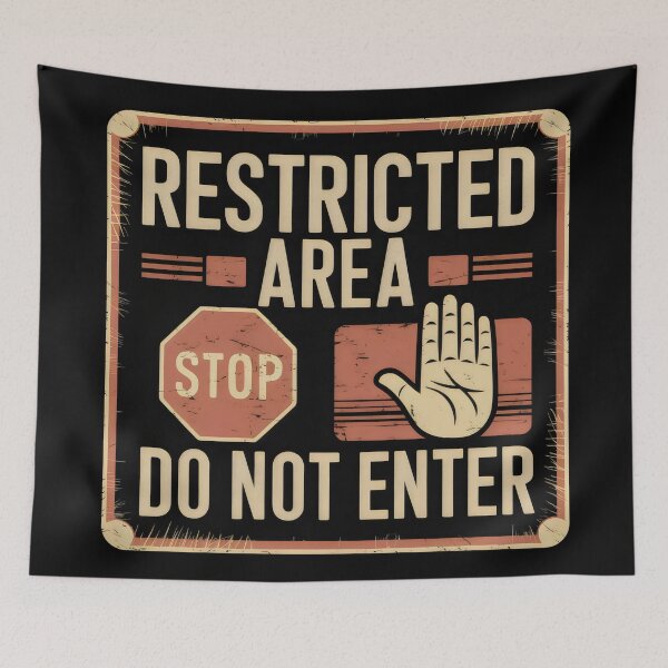 Item preview, Restricted Area Do Not Enter Sign designed and sold by zarshirts.