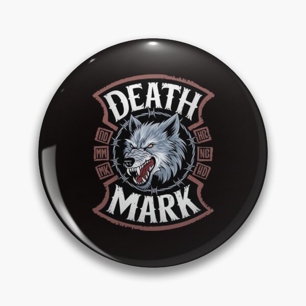 Item preview, Death Mark MC T-Shirt , Snarling Wolf , Barbed Wire Grunge Patch Design designed and sold by masteryStore.