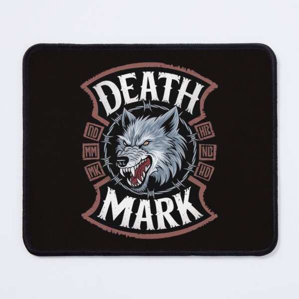 Item preview, Death Mark MC T-Shirt , Snarling Wolf , Barbed Wire Grunge Patch Design designed and sold by masteryStore.