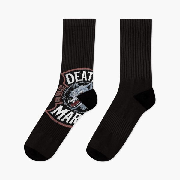 Item preview, Death Mark MC T-Shirt , Snarling Wolf , Barbed Wire Grunge Patch Design designed and sold by masteryStore.