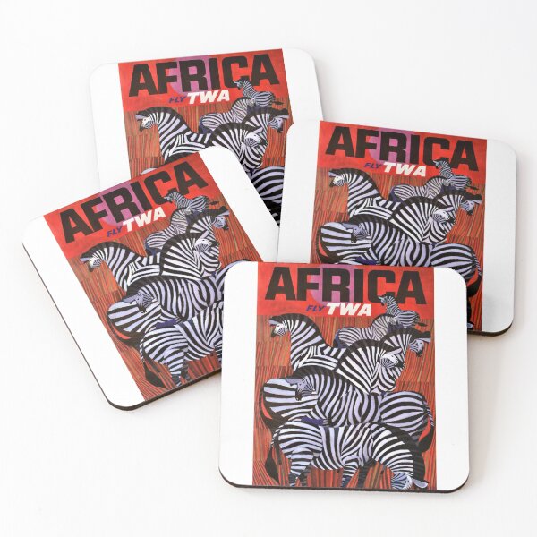 Item preview, Vintage travel poster for Africa with Zebras designed and sold by colliophoto.