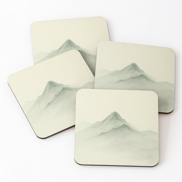 Item preview, mountain landscape, minimalist feng shui yoga designed and sold by kusamono-art.