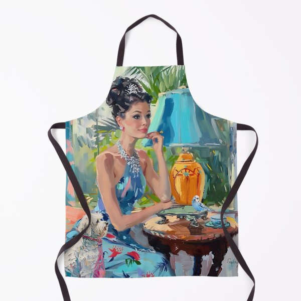 Artikelvorschau, Mädchen mit blauem Wellensittich, Grandmillennial-Kunst entworfen und verkauft von SophieClimaArt.