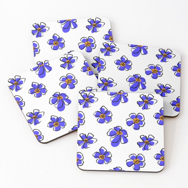 Item preview, Blue flower abstract brush painting  pattern. designed and sold by lifestyletimes.