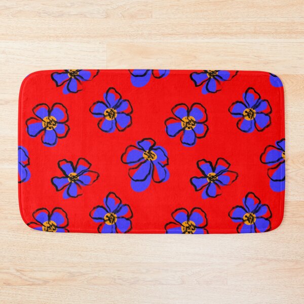 Item preview, Blue flower abstract brush painting  pattern. designed and sold by lifestyletimes.