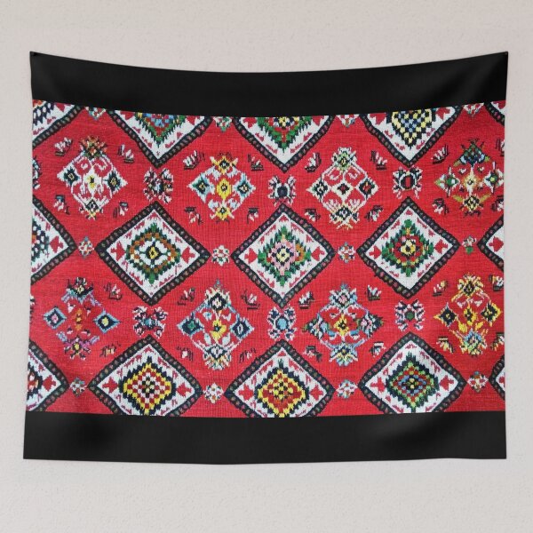 Item preview, Colorful traditional geometric patterned carpet designed and sold by urzga.