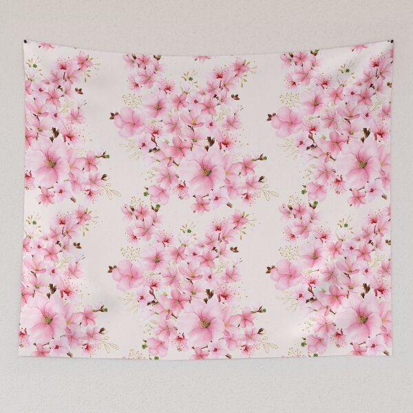 Item preview, Elegante diseño floral rosa: arte mural con flores de cerezo designed and sold by ArtLab-store.
