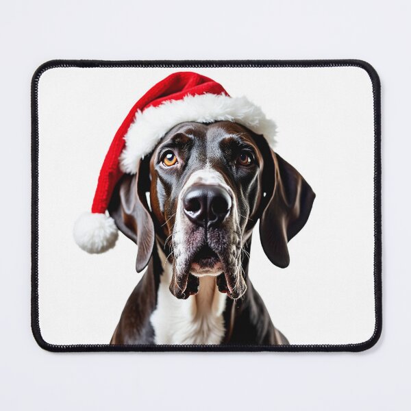 Item preview, Funny Great Dane dog wearing christmas hat designed and sold by LazyOwlStore.