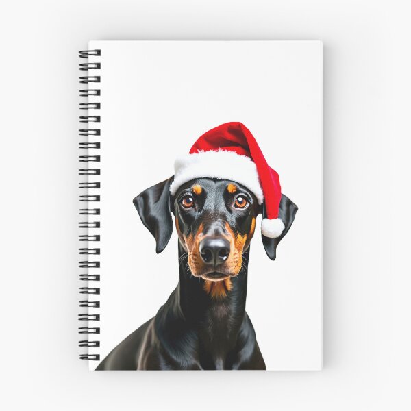 Item preview, Funny Dobermann dog wearing christmas hat designed and sold by LazyOwlStore.