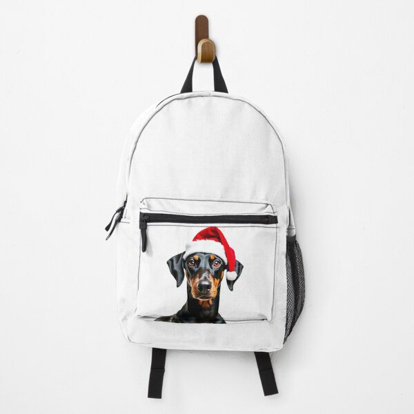 Item preview, Funny Dobermann dog wearing christmas hat designed and sold by LazyOwlStore.