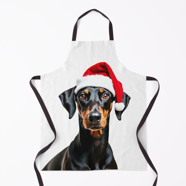 Item preview, Funny Dobermann dog wearing christmas hat designed and sold by LazyOwlStore.