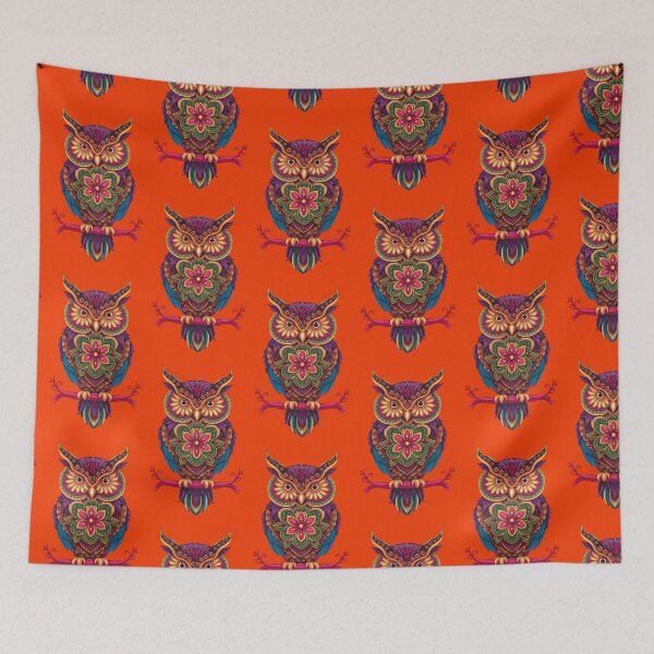 Item preview, Owl with floral ornament in ethnic fantasy style designed and sold by 123ks.