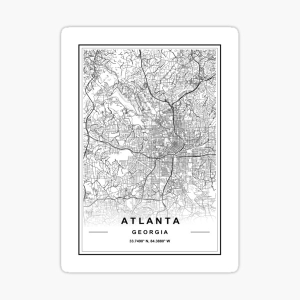 Item preview, Atlanta City Map designed and sold by SHAMPAIN-ART-CO.