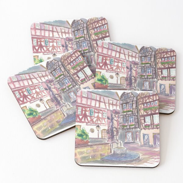 Item preview, Limburg Plötze Square with Ritter Hattstein Fountain designed and sold by artshop77.