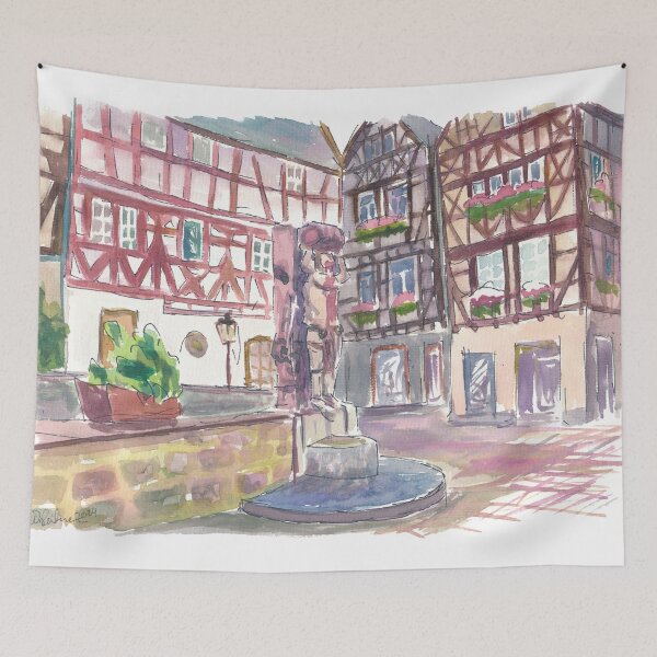 Item preview, Limburg Plötze Square with Ritter Hattstein Fountain designed and sold by artshop77.