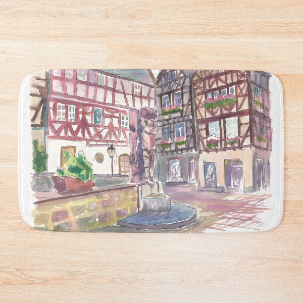 Item preview, Limburg Plötze Square with Ritter Hattstein Fountain designed and sold by artshop77.