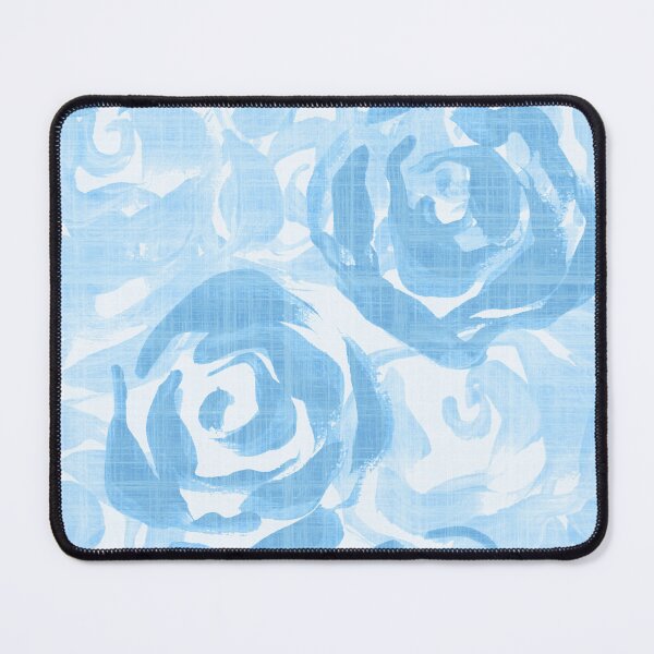 Item preview, All over painterly texture roses with linen texture - Blue designed and sold by JasmineGDesigns.