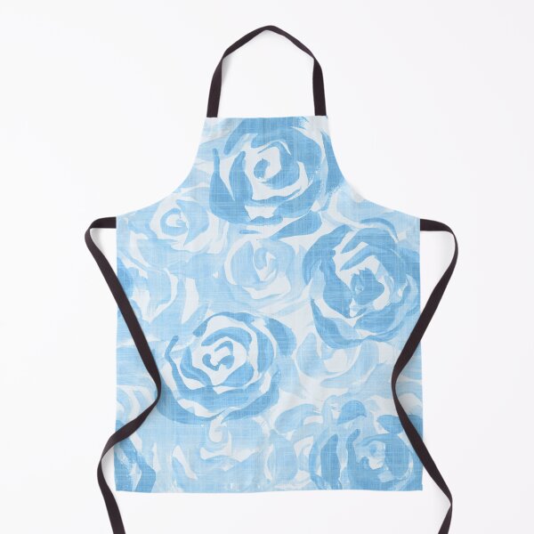Item preview, All over painterly texture roses with linen texture - Blue designed and sold by JasmineGDesigns.