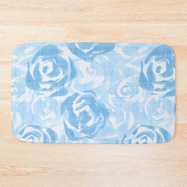 Item preview, All over painterly texture roses with linen texture - Blue designed and sold by JasmineGDesigns.